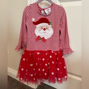 Girl holiday Christmas Santa dress. Size 6